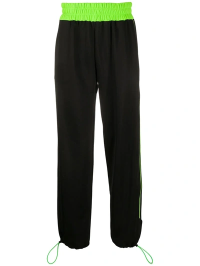 Gcds Black And Green Track Trousers In Verde