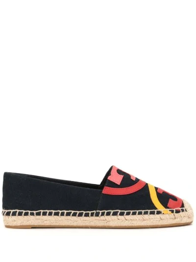 Tory Burch Poppy Logo Espadrille Flat In Blue