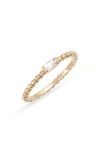 Anzie Dewdrop White Topaz Stacking Ring In Yellow Gold/ White