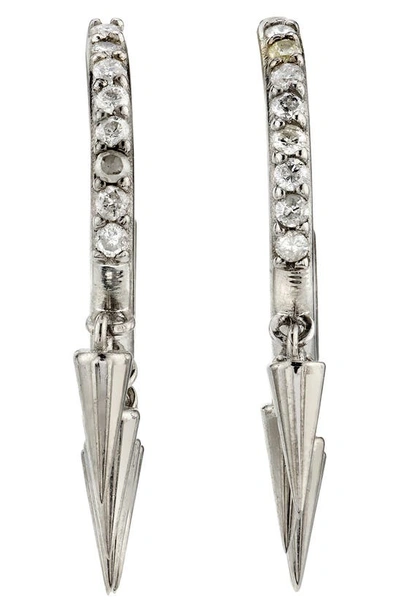 Sheryl Lowe Spike Hoop Earrings In Silver