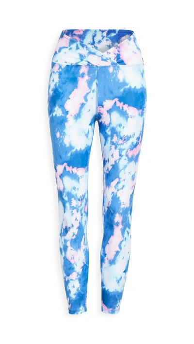 Year Of Ours Veronica Tie-dyed Stretch Leggings In Blue