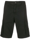 Stone Island Logo Patch Cargo Shorts In Black