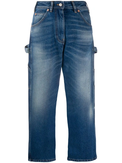 Mm6 Maison Margiela Cropped Straight-leg Jeans In Blue