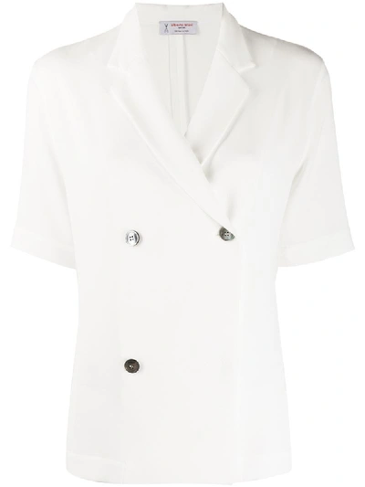 Alberto Biani Fitted Double-breasted Blazer In White