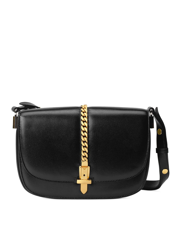 Gucci Sylvie 1969 Small Leather Shoulder Bag In Black | ModeSens