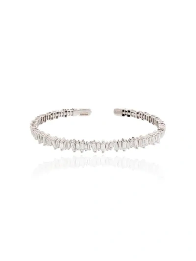 Suzanne Kalan 18k White Gold Classic Fireworks Diamond Bracelet In Metallic