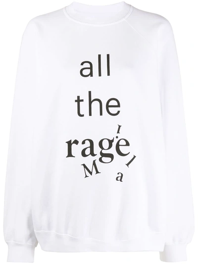 Maison Margiela All The Rage Crewneck Sweatshirt In White