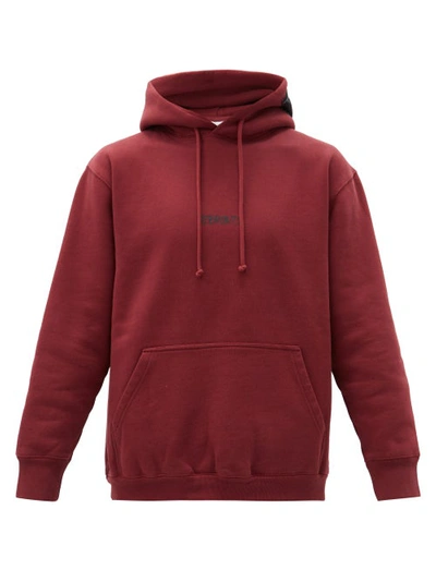 Vetements Logo-print Cotton-blend Hooded Sweatshirt In Red