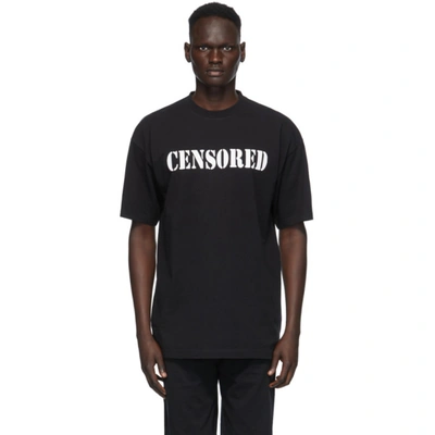 Vetements Censored-print Cotton-jersey T-shirt In Black