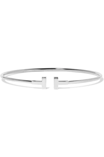 Tiffany & Co T Wire Narrow 18-karat White Gold Bracelet