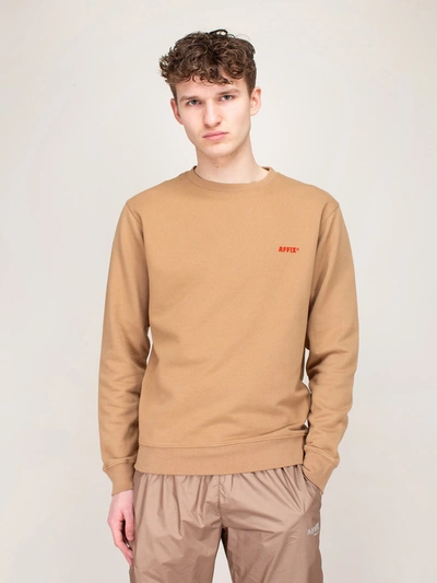 Affix Basic Embroidered Sweatshirt In Beige