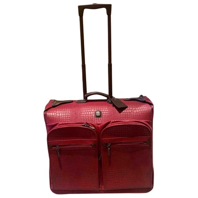 Pre-owned Bric's Leather Travel Bag In Red