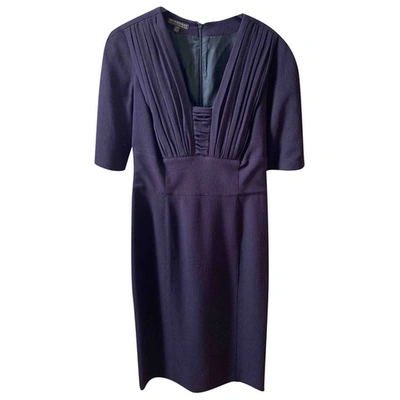 Pre-owned Burberry Wool Mid-length Dress In Purple