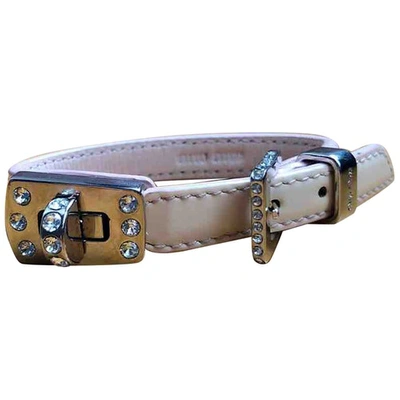 Pre-owned Prada Pink Leather Bracelet