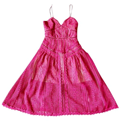 Pre-owned Self-portrait Mid-length Dress In Pink