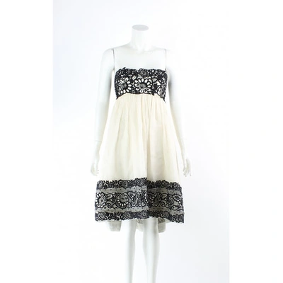 Pre-owned Marchesa Ecru Silk Dress