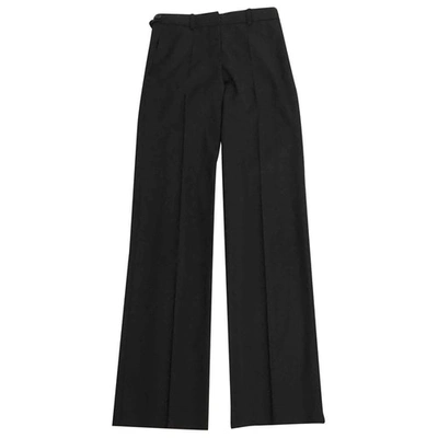Pre-owned Chloé Wool Straight Pants In Black