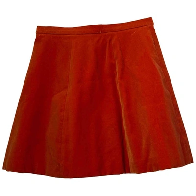 Pre-owned Kenzo Mini Skirt In Orange