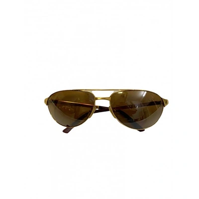Pre-owned Cartier Santos Gold Metal Sunglasses