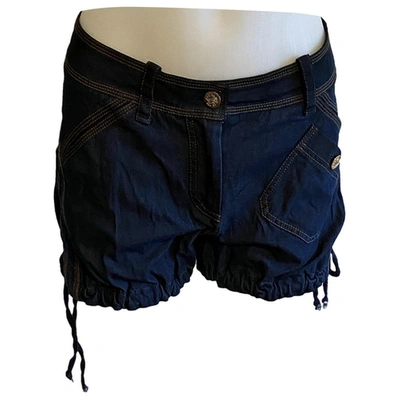Pre-owned Roberto Cavalli Blue Cotton - Elasthane Shorts