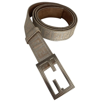 Pre-owned Fendi Cloth Belt In Silver