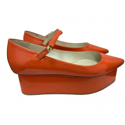 Pre-owned Delpozo Red Leather Sandals