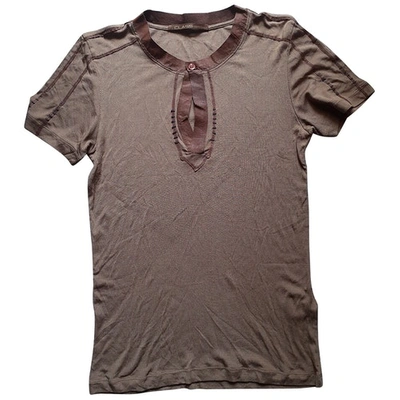 Pre-owned Roberto Cavalli Silk T-shirt In Camel