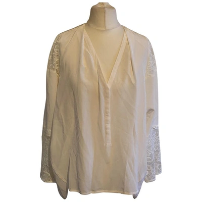 Pre-owned Whistles White Polyester Top