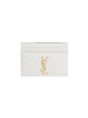 Saint Laurent Monogram Matelass Leather Card Case In Sea Salt