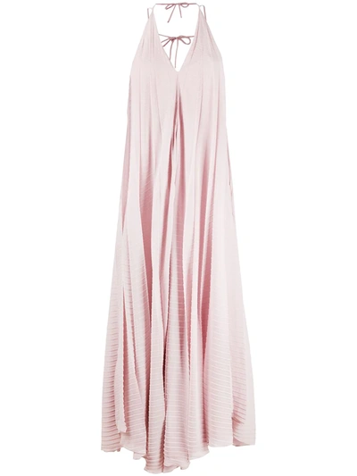 Roland Mouret Two-tone Pleated Dress In Pink