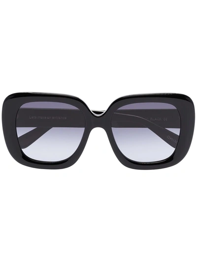 Chimi Extended Oversized Square-frame Sunglasss In Black