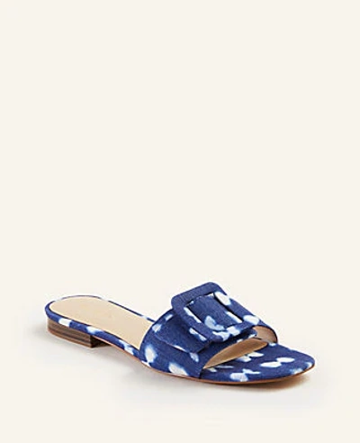 Ann Taylor Sutton Tie Dye Buckle Slides In Blue Multi