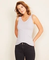 Ann Taylor Double V-neck Tank Top In White