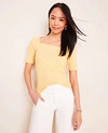 Ann Taylor Petite Square Neck Luxe Tee In Riesling