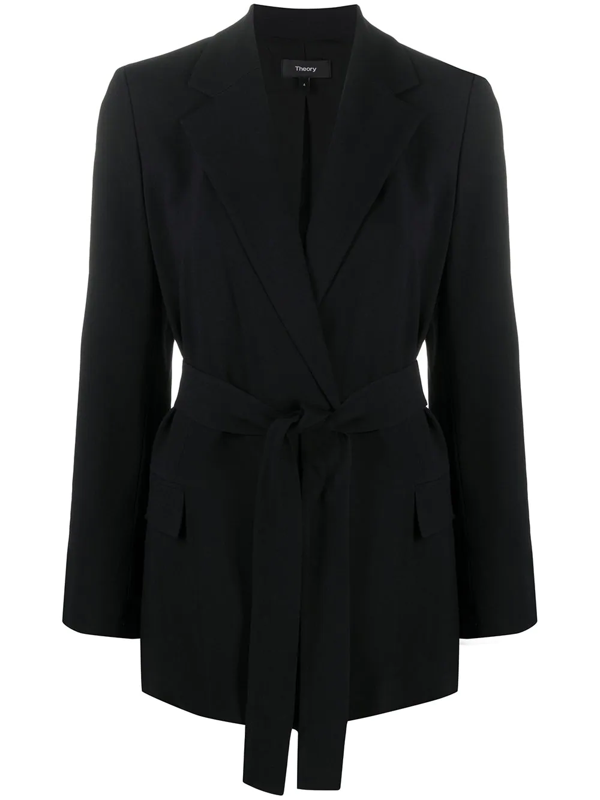 Theory Eco Rosina Belted Blazer In Black | ModeSens