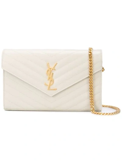 Saint Laurent Monogram Envelope Bag In White