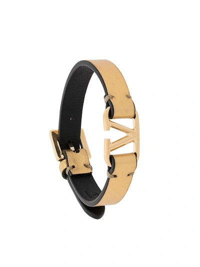 Valentino Garavani Women's Vlogo Leather Bracelet In Gold