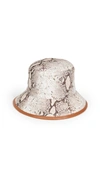Zimmermann Reversible Linen Bucket Hat In Snake/tan