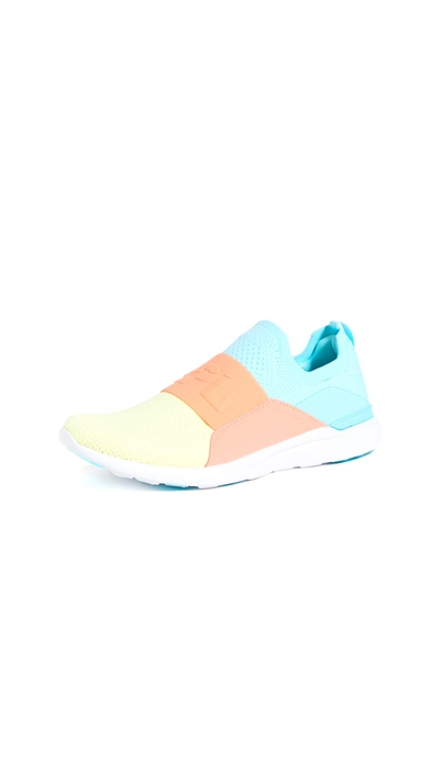 Apl Athletic Propulsion Labs Techloom Bliss Sneakers In Bahama Blue/laser Red/citrus
