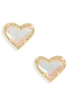 Kendra Scott Ari Heart Stud Earrings In Dichroic Glass