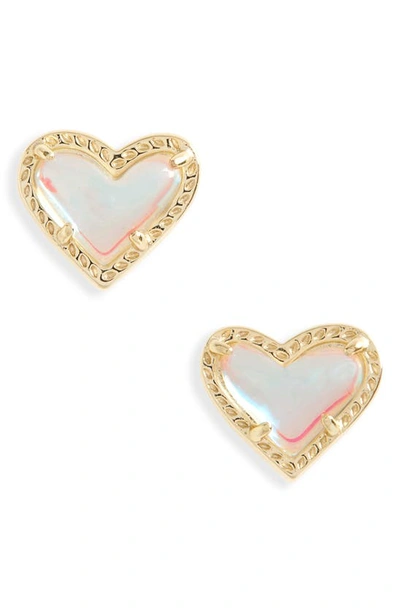 Kendra Scott Ari Heart Stud Earrings In Dichroic Glass