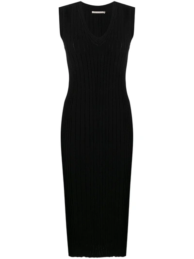 Marco De Vincenzo Ribbed Back Cut-out Detail Dress In Black
