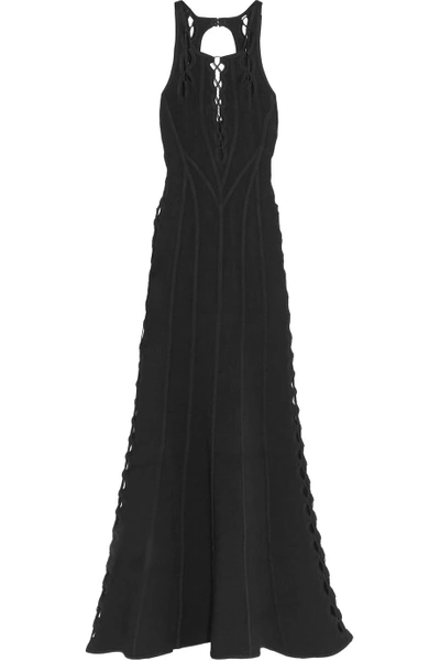 Herve Leger Lace-up Bandage Gown