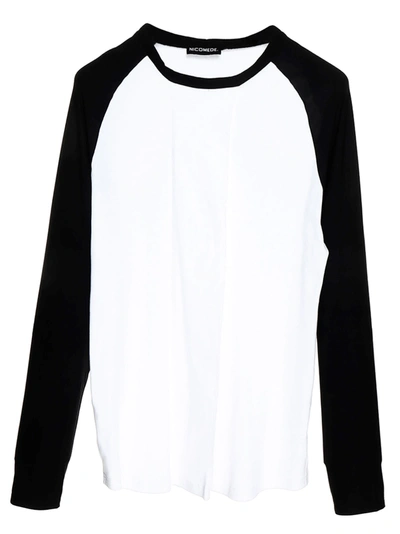 Nicomede Bicolor T-shirt In White/black