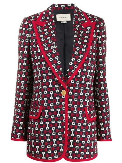 Gucci Heritage Horsebite Blazer In Red