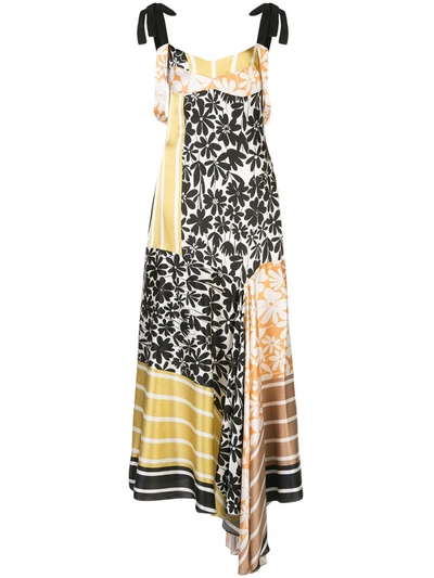 Silvia Tcherassi Asymmetrical Panelled Scarf Dress In Multicolour