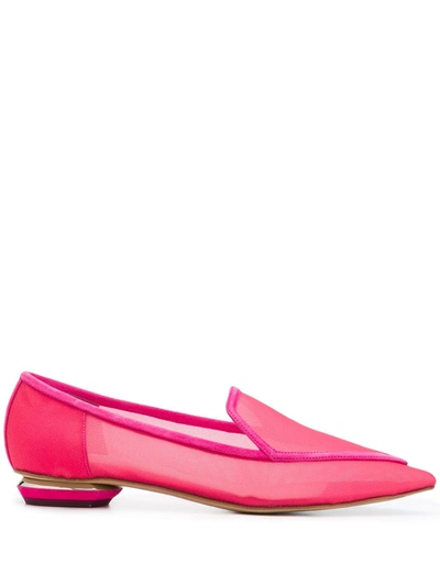 Nicholas Kirkwood Beya Mesh Pointed Toe Loafers In Pink
