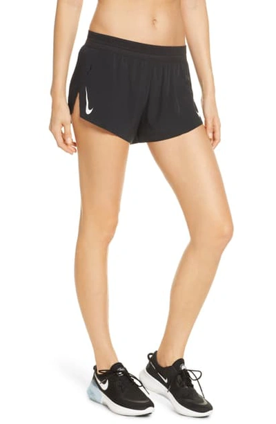 Nike Aeroswift Dri-fit Running Shorts In Black/white