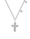 Meira T Women's 14k White Gold & Diamond Cross Pendant Necklace In Silver