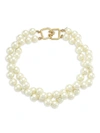 Kenneth Jay Lane 2-row Twisted Glass Pearl Choker Necklace In Ivory